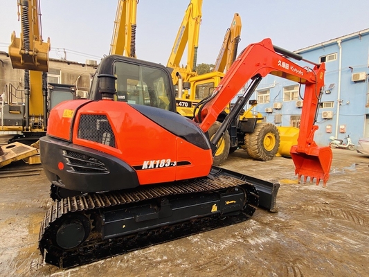 8 toneladas original japonés usado Kubota KX183 Excavadora de rastreo con 47,8 KW de potencia del motor y 0,31 m3 de capacidad de cubo